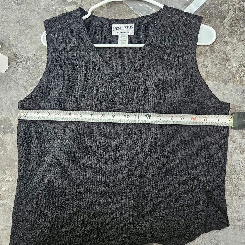 Pendleton Vintage Basic Black V Neck Minimalist T… - image 4